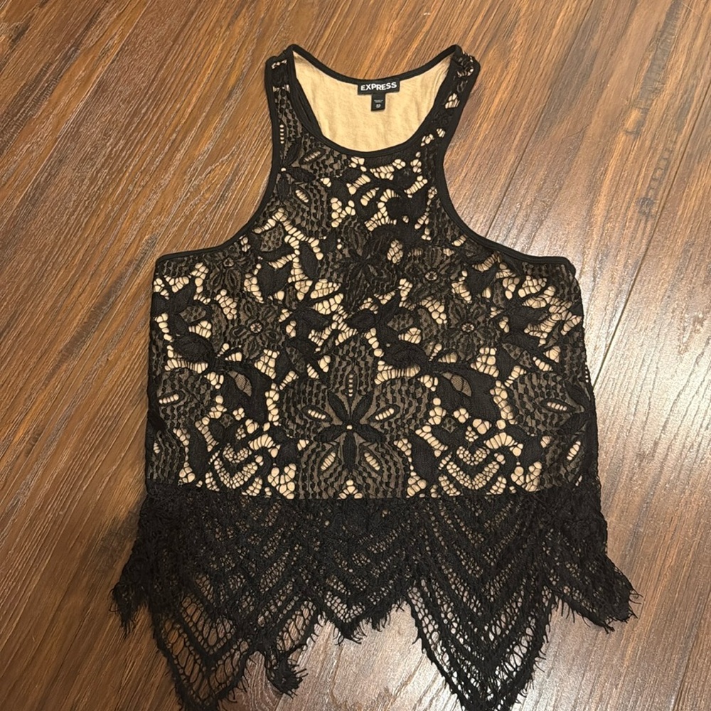 Express Black Lace Top, size XS